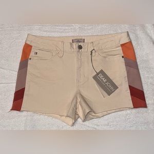 Dear John size 30 never worn NWT tan shorts with accent colors on side
